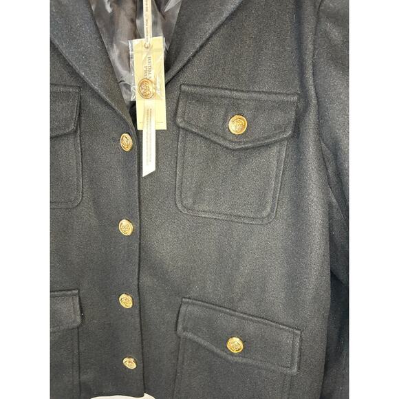 NEW Red Marine Prime Black Cropped Jacket Gold Button Front Size 4XL Military - Picture 3 of 7